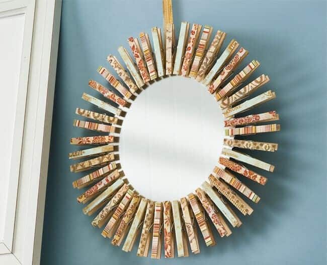 How to make a mirror with clothespins