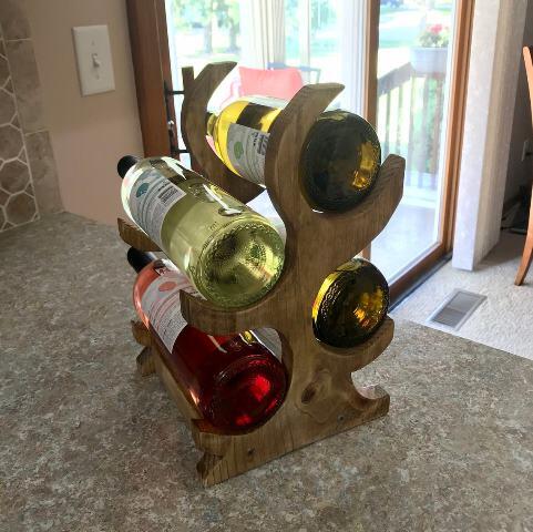 countertop wood wine rack