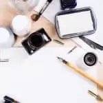 Paper, ink and calligraphy pens. Lettering workshop details
