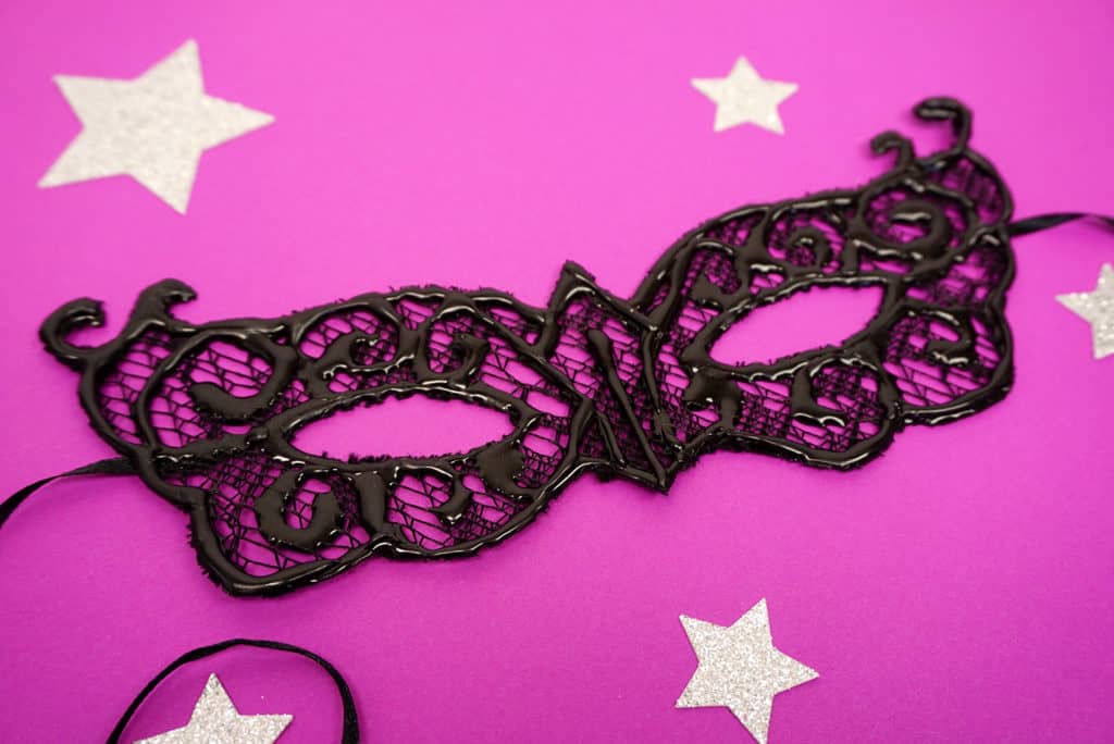 DIY Masquerade Mask with Hot Glue and Lace