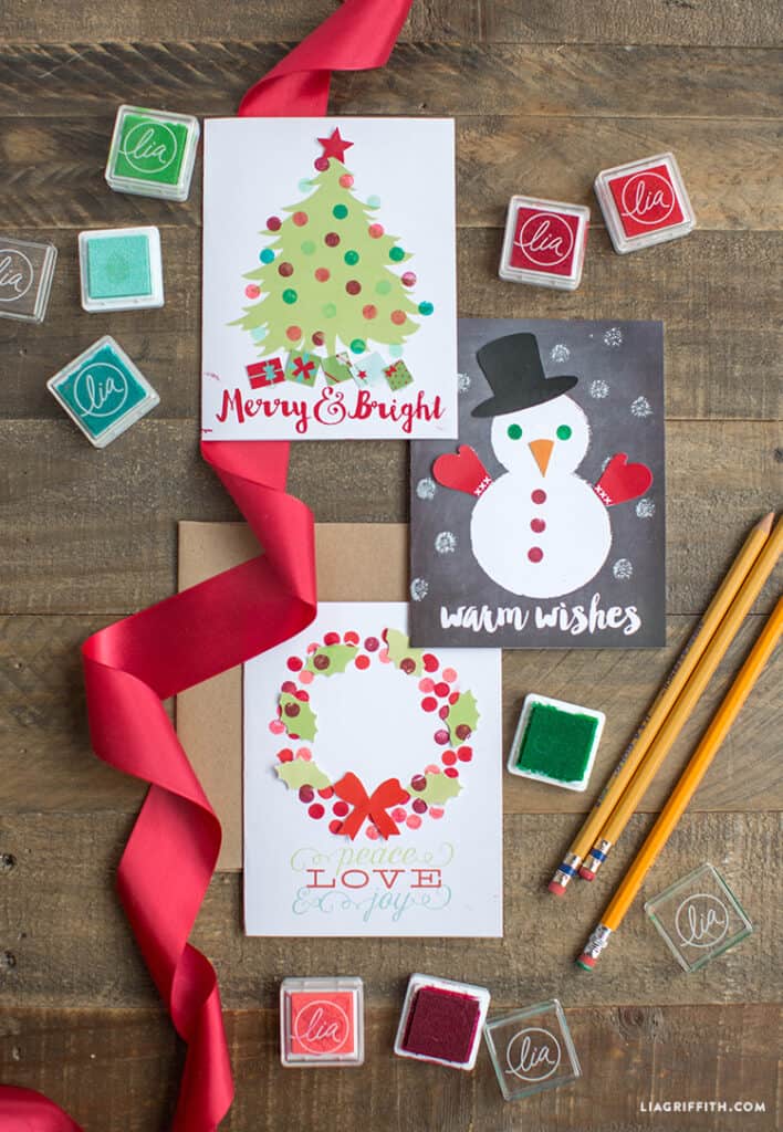 Kids Stamped Holiday Card Craft