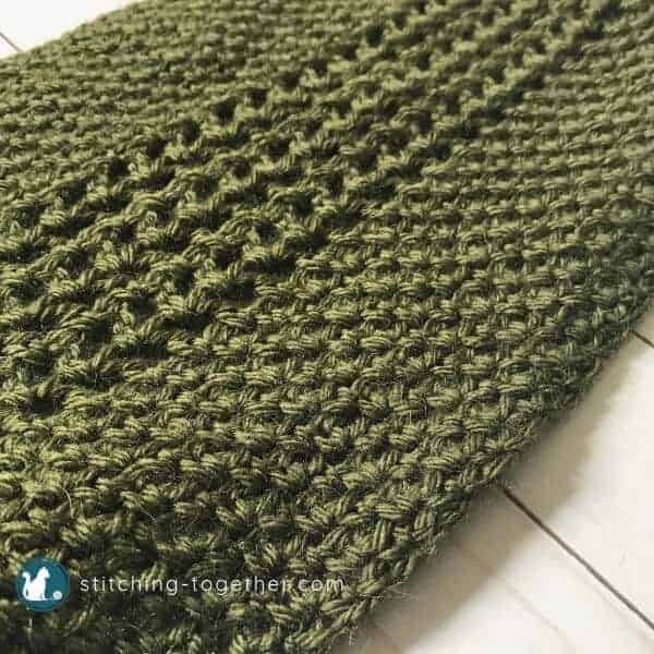 Crochet Neck Warmer Patterns 7 Moss Stitch Scarf with open center