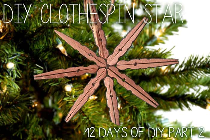 clothespin star on tree