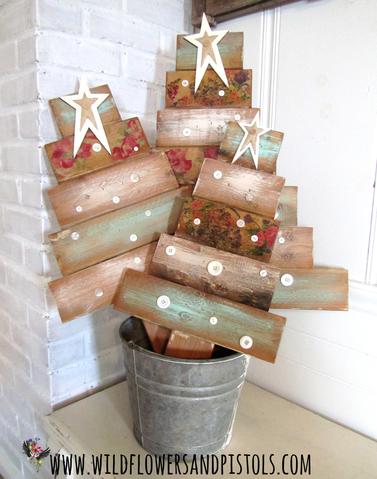 DIY Wood Christmas Tree Crafts 4