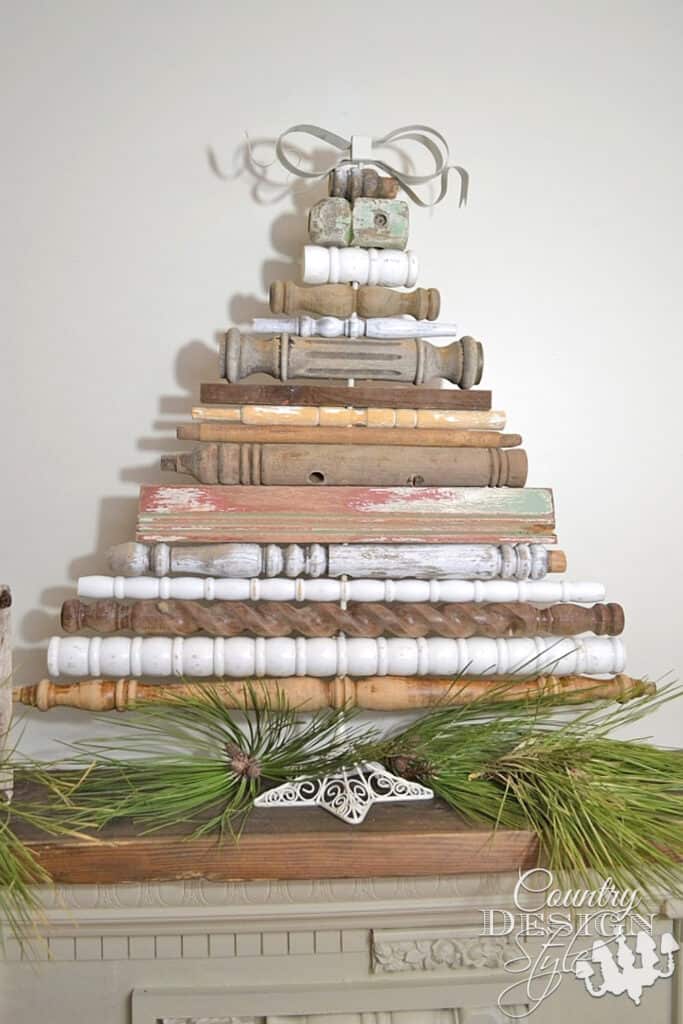 christmas tree made from spindles countrydesignstyle.com pn