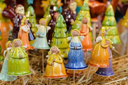 Porcelain colorful angels decoration for Christmas