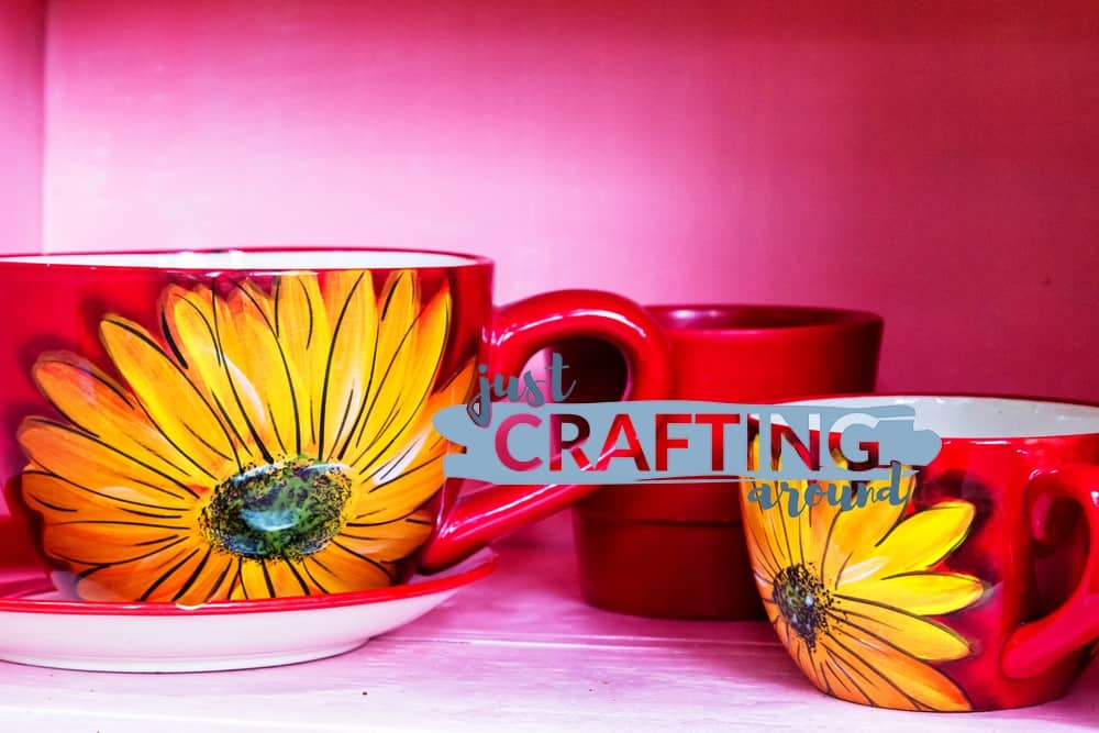 mugs with sunflower painting 1