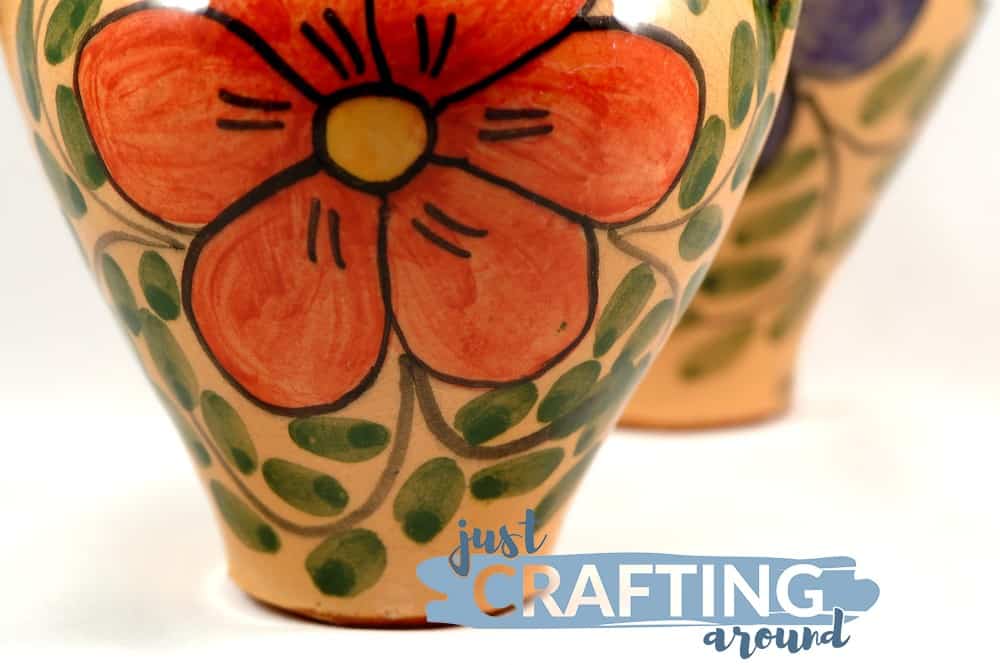 pottery with painted flowers 1