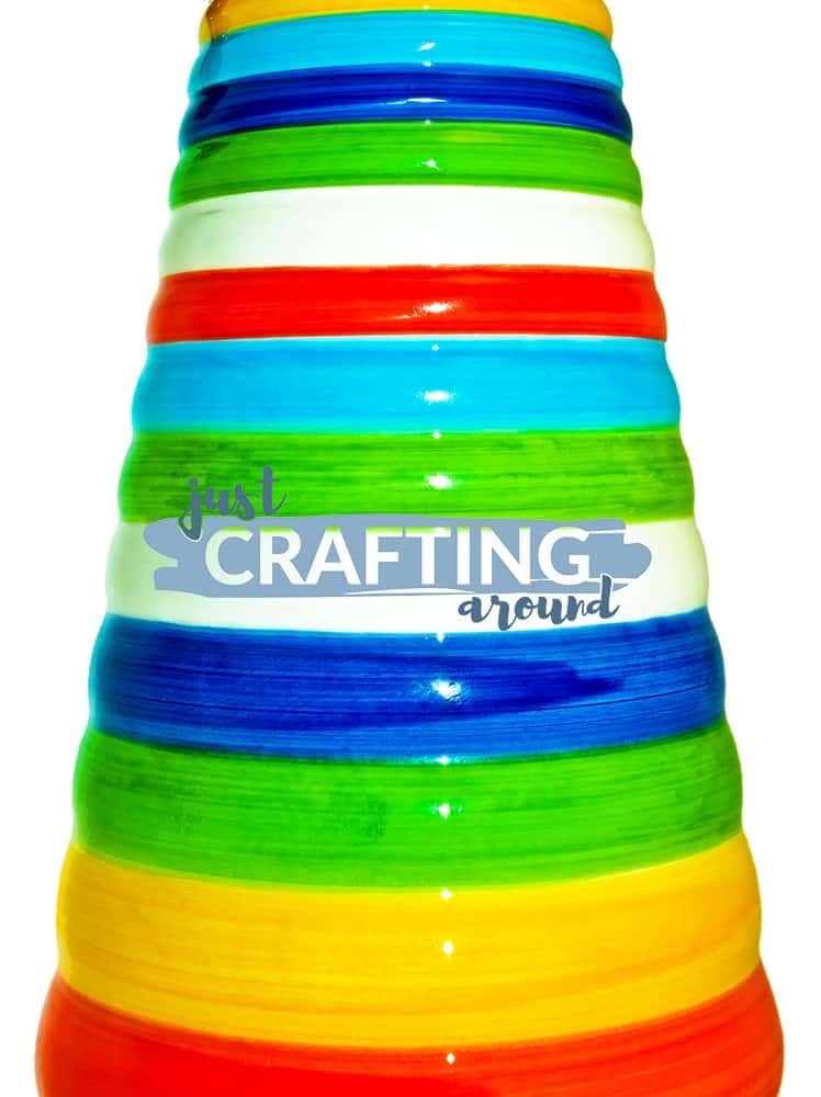 pottery with rainbow painting 1