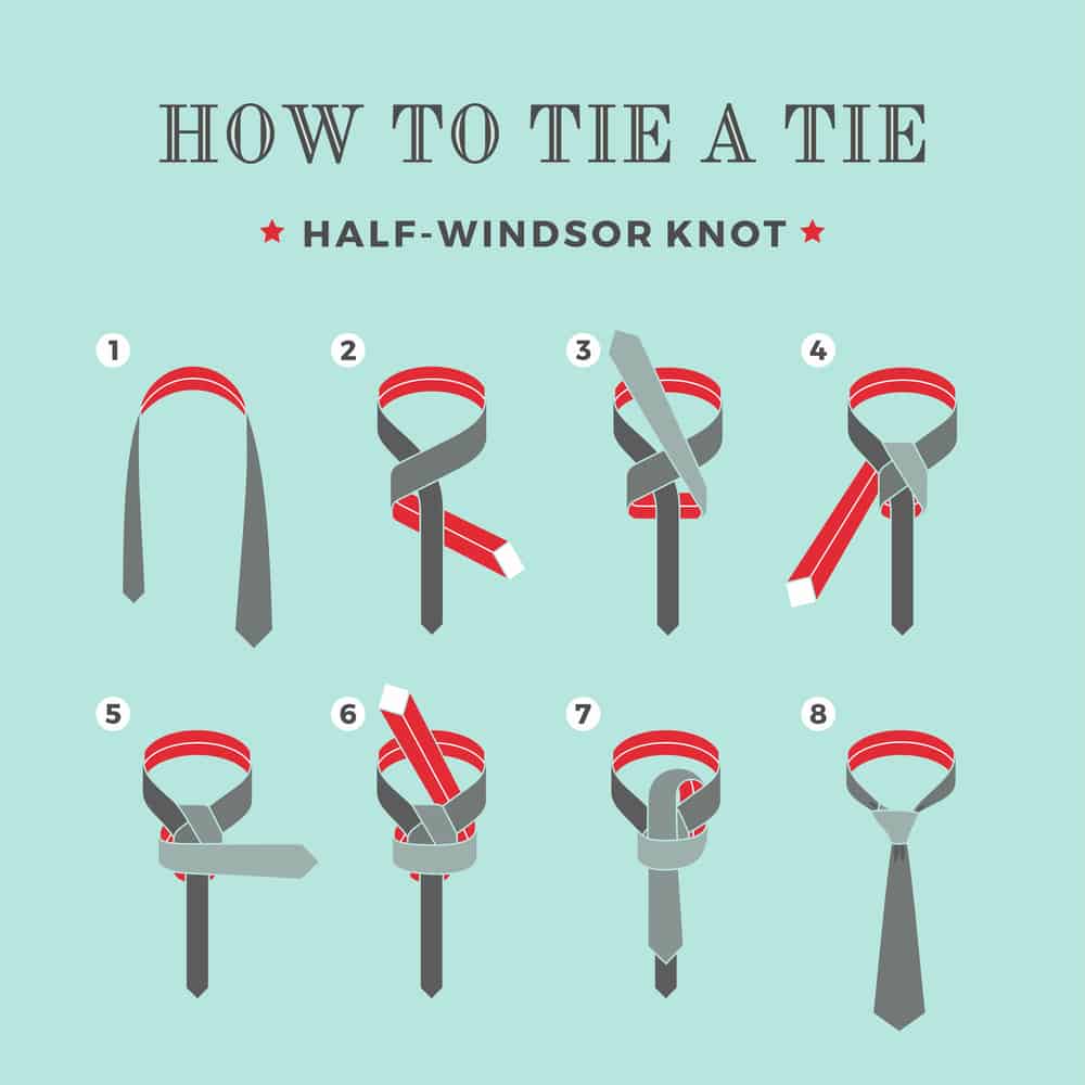 Half Windsor Knot step by step