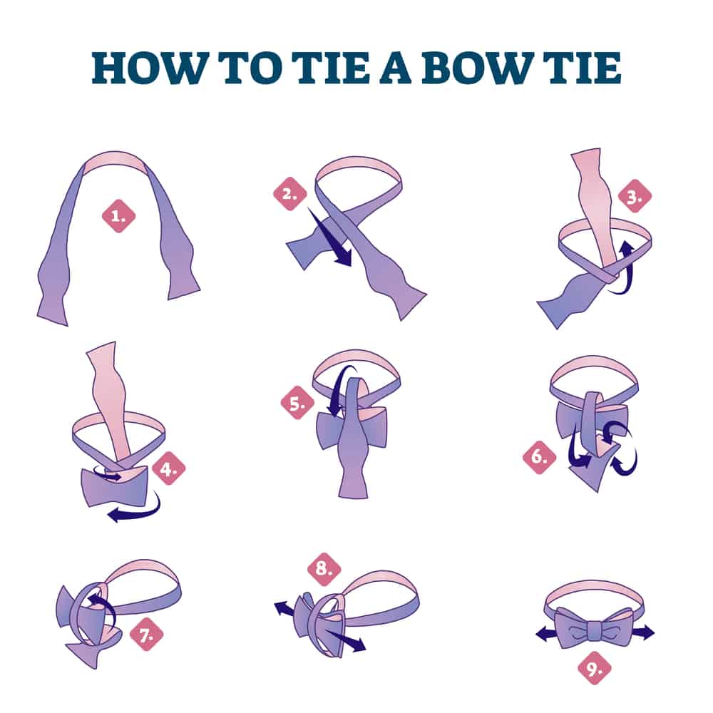 How to tie a bow tie explanation steps