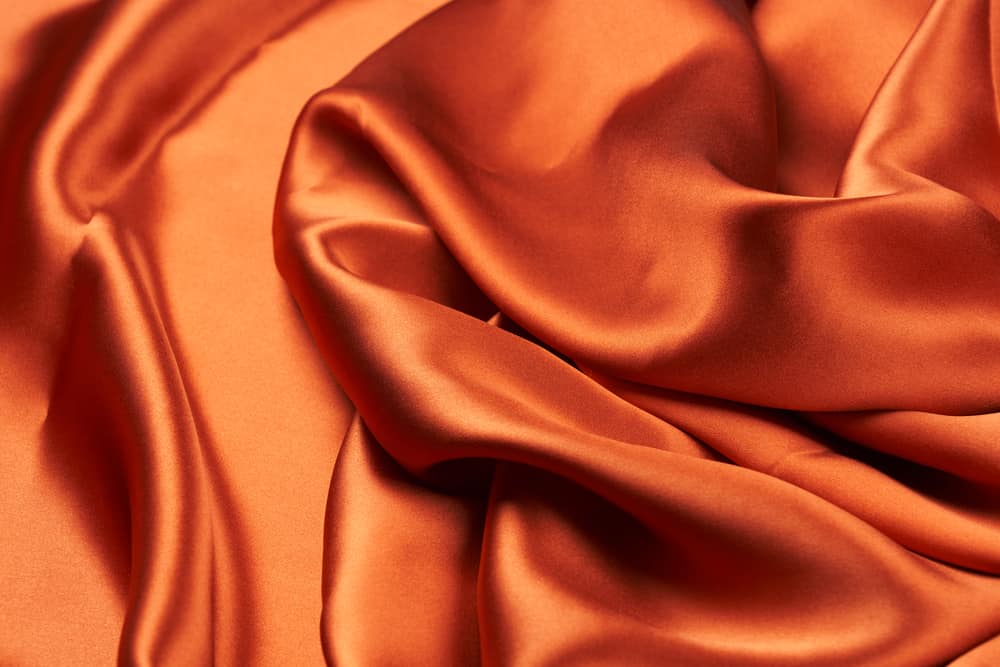 Orange Silk Fiber Fabric