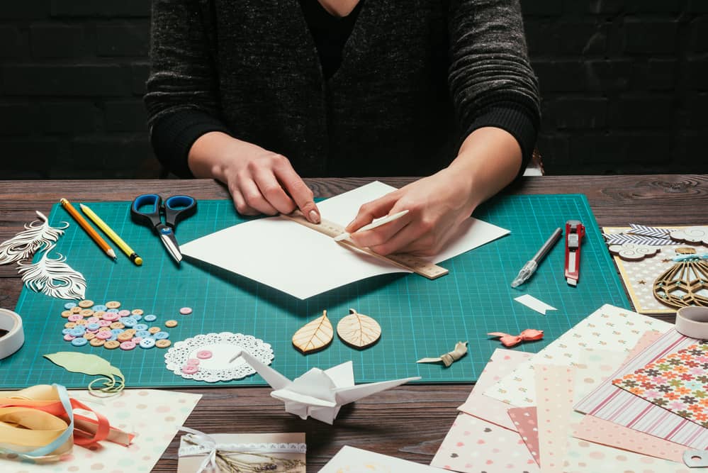 designer cutting paper to make card