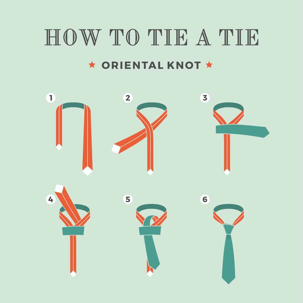 oriental tie knot step by step