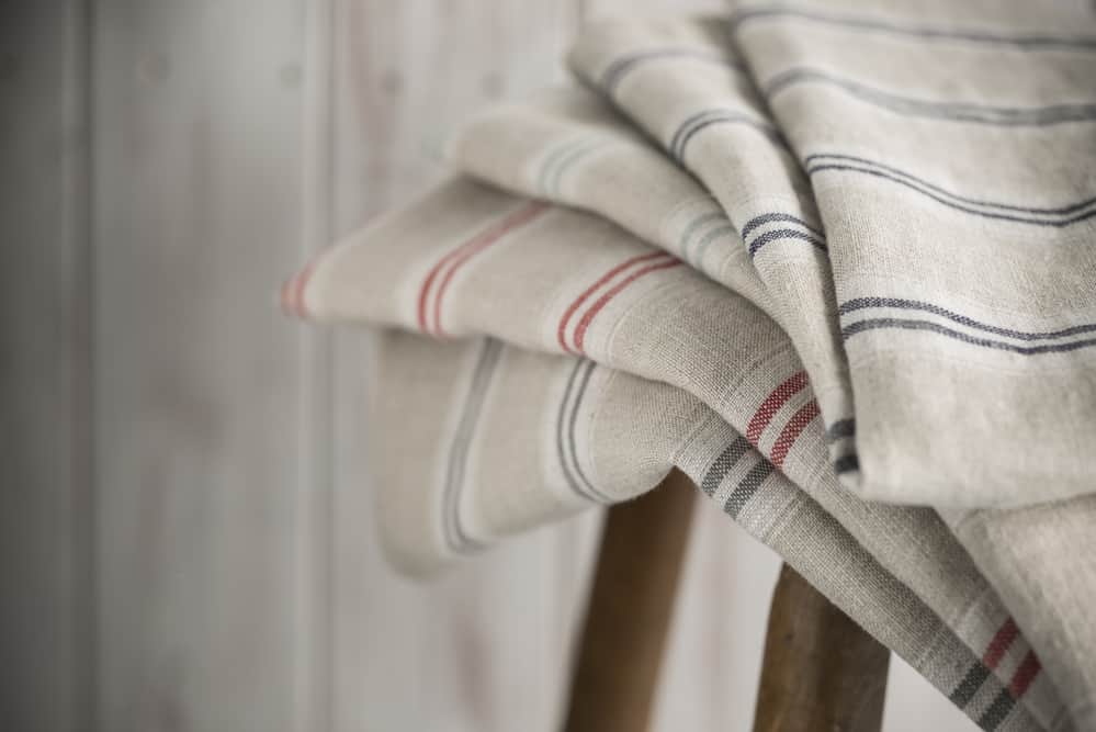 Stack of Striped Linen
