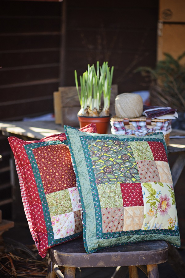 Best Fabric For Outdoor Cushions JustCraftingAround   Handmade Patchwork Cushions 